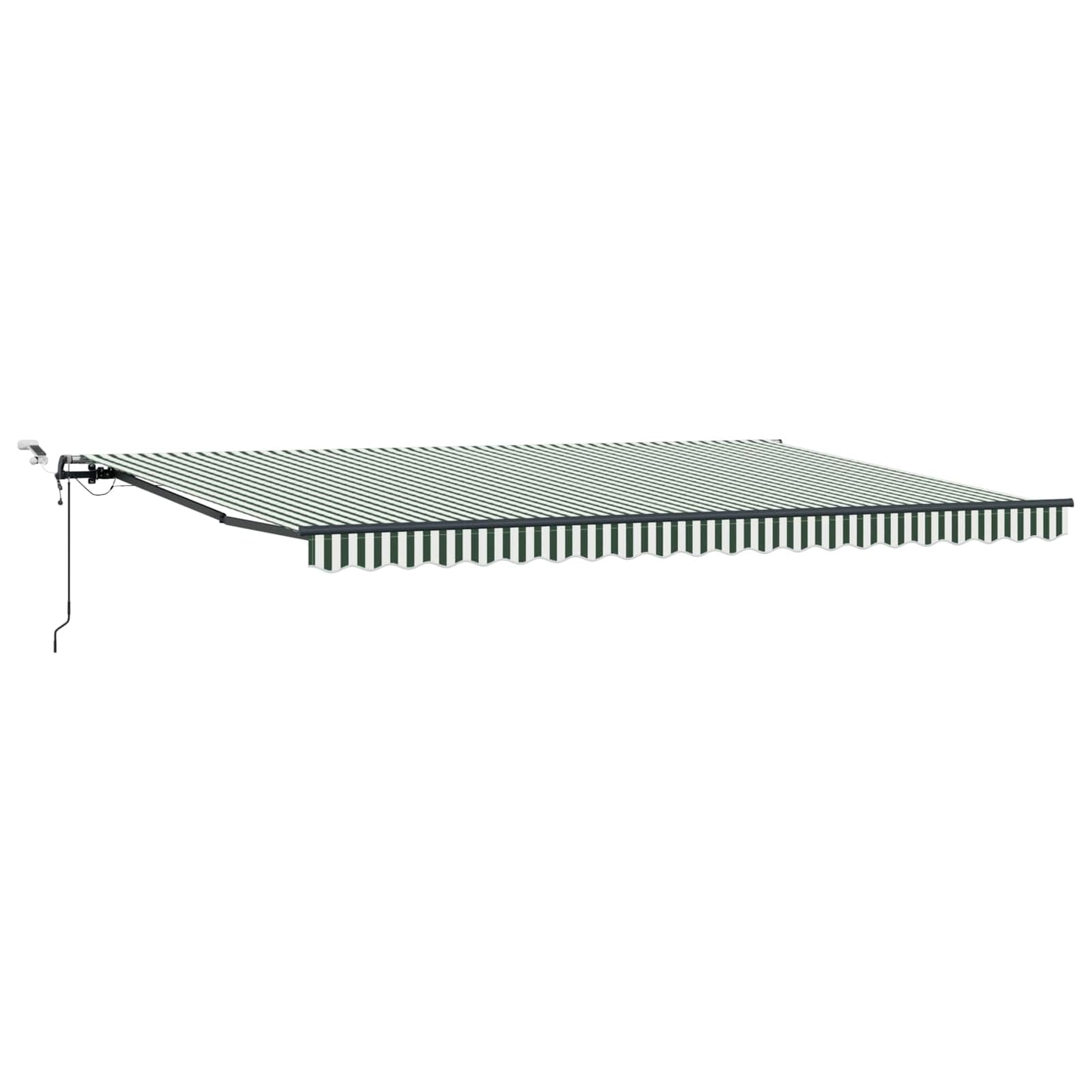 Udtrækkelig markise Grøn og Hvid 500 × 350 cm Polyester