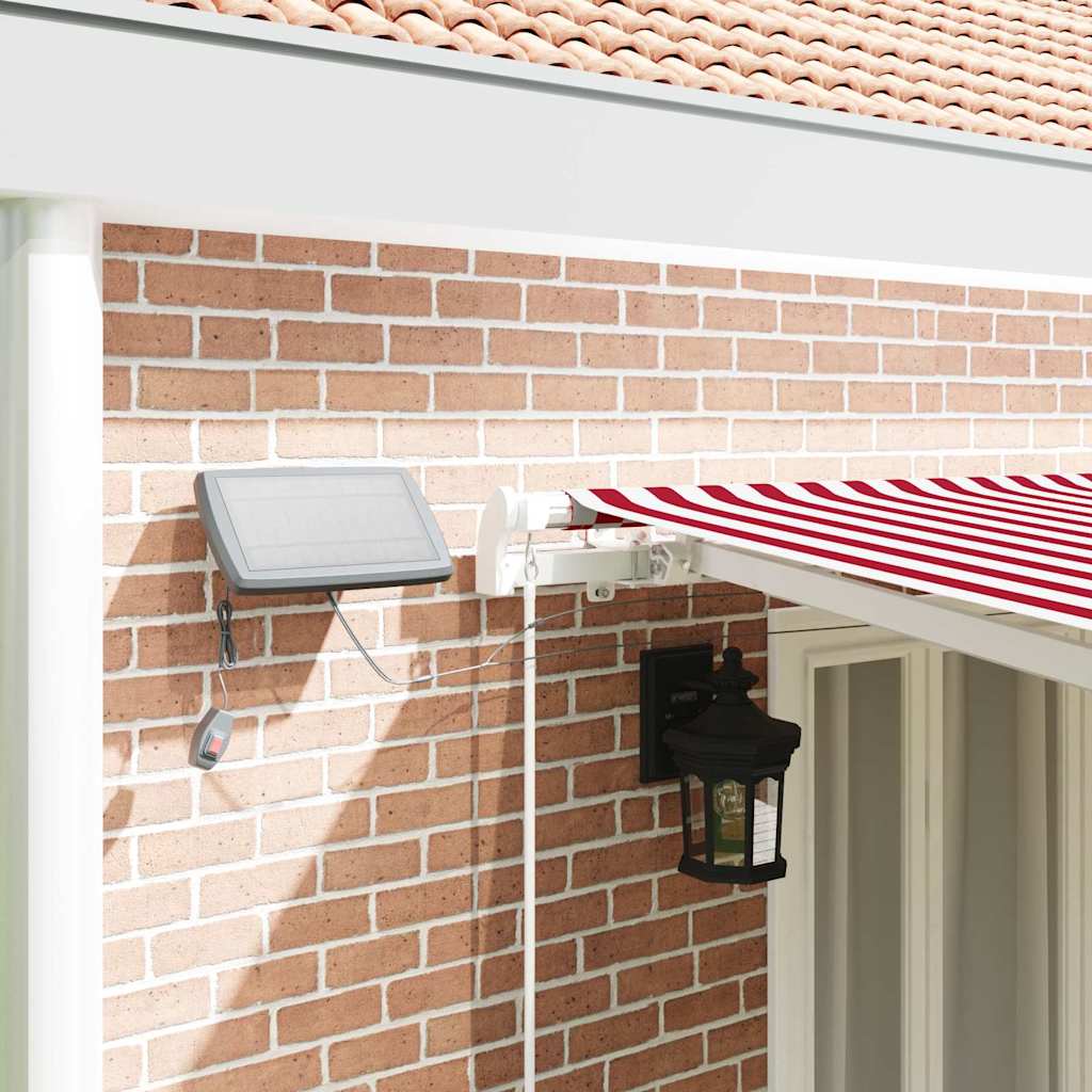 Udtrækkelig markise Rød og Hvid 600 × 300 cm Stof og aluminium