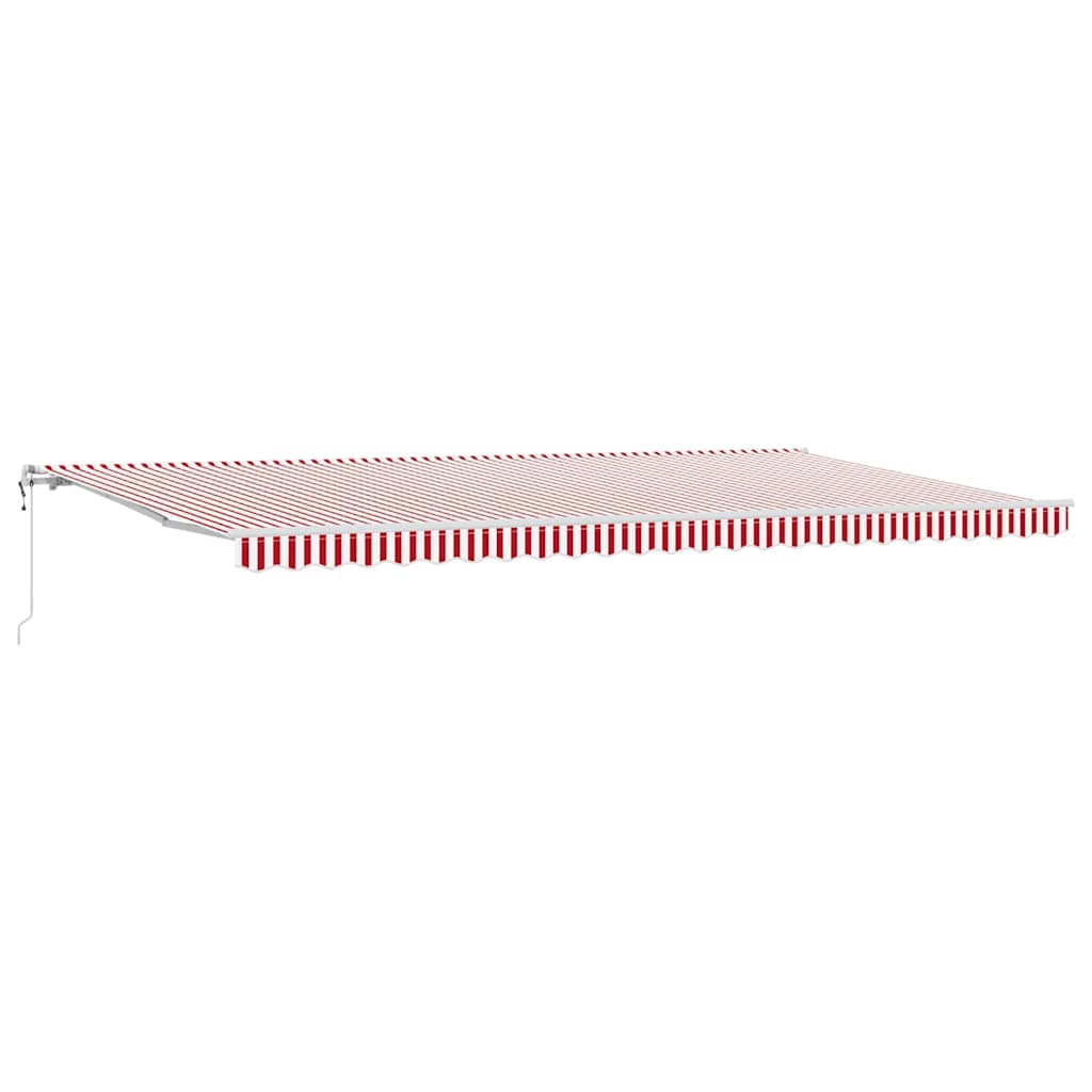 Udtrækkelig markise Rød og Hvid 600 × 300 cm Stof og aluminium