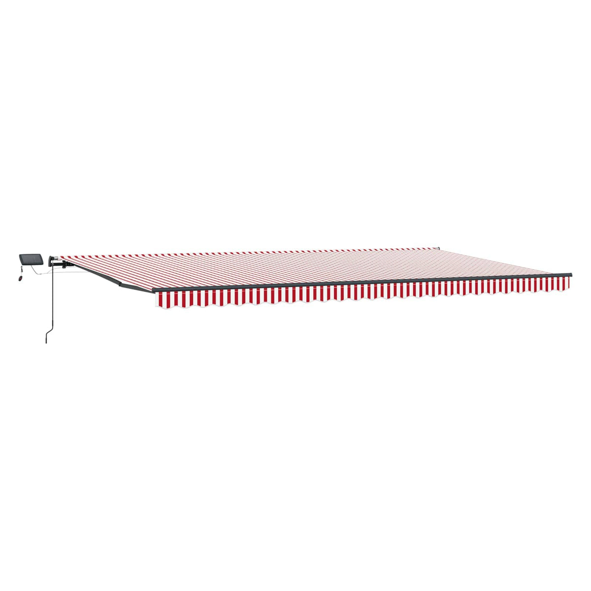 Udtrækkelig markise Rød og Hvid 600 × 300 cm Stof og aluminium
