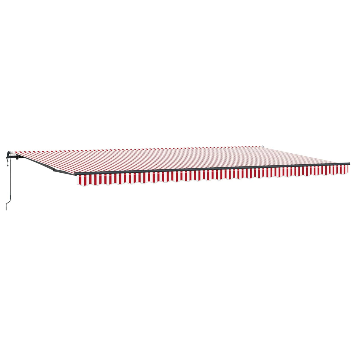 Udtrækkelig markise Rød og Hvid 600 × 300 cm Stof og aluminium