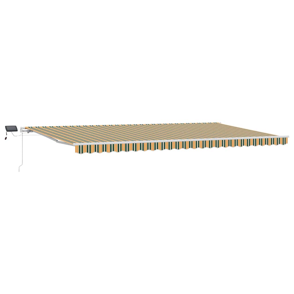 Udtrækkelig markise Grøn og gul 600 × 300 cm Stof og aluminium