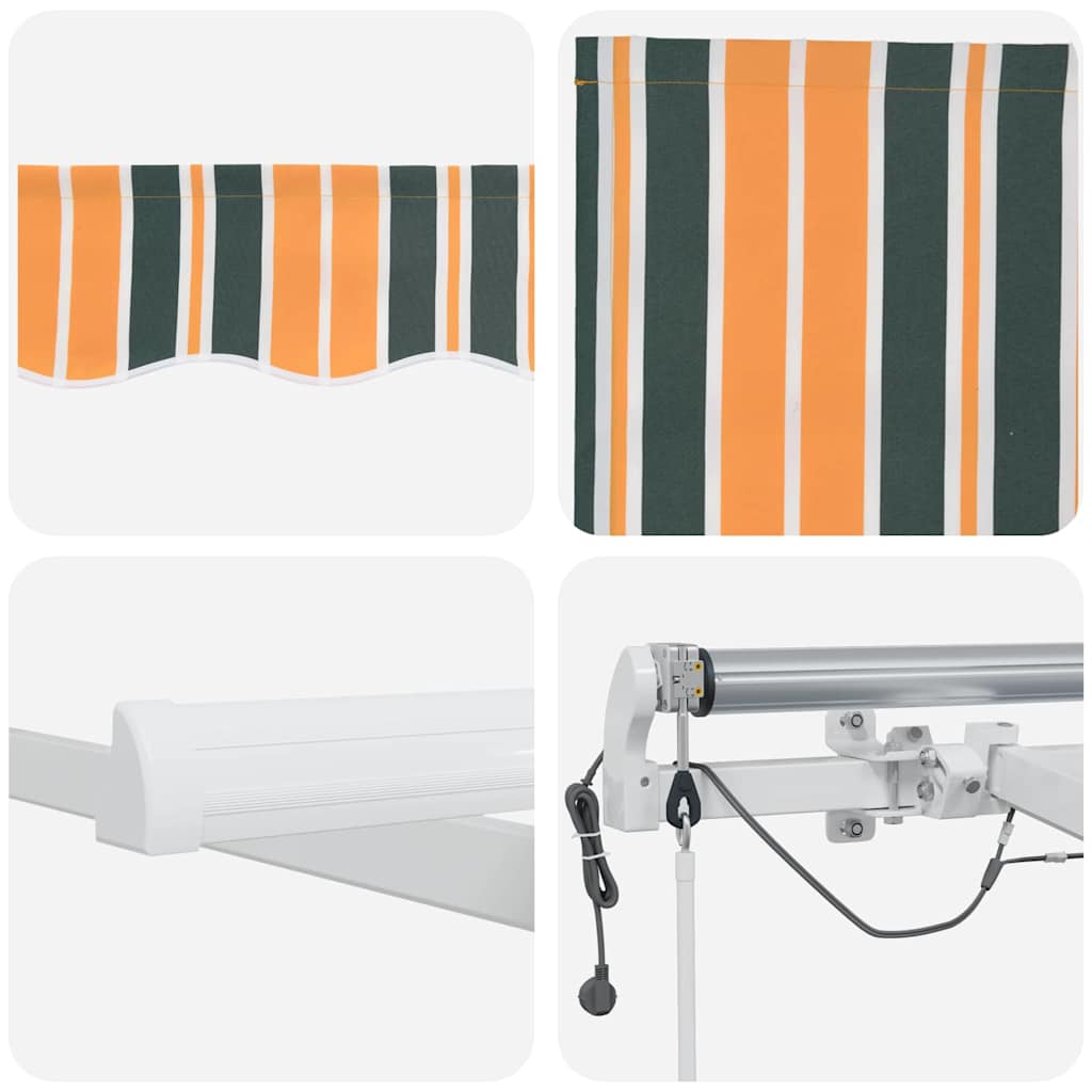 Udtrækkelig markise Grøn og Gul 600 × 300 cm Polyester