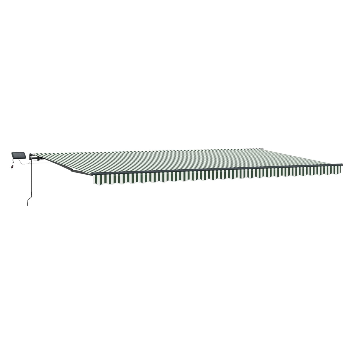 Udtrækkelig markise Grøn og Hvid 600 × 300 cm Stof og aluminium