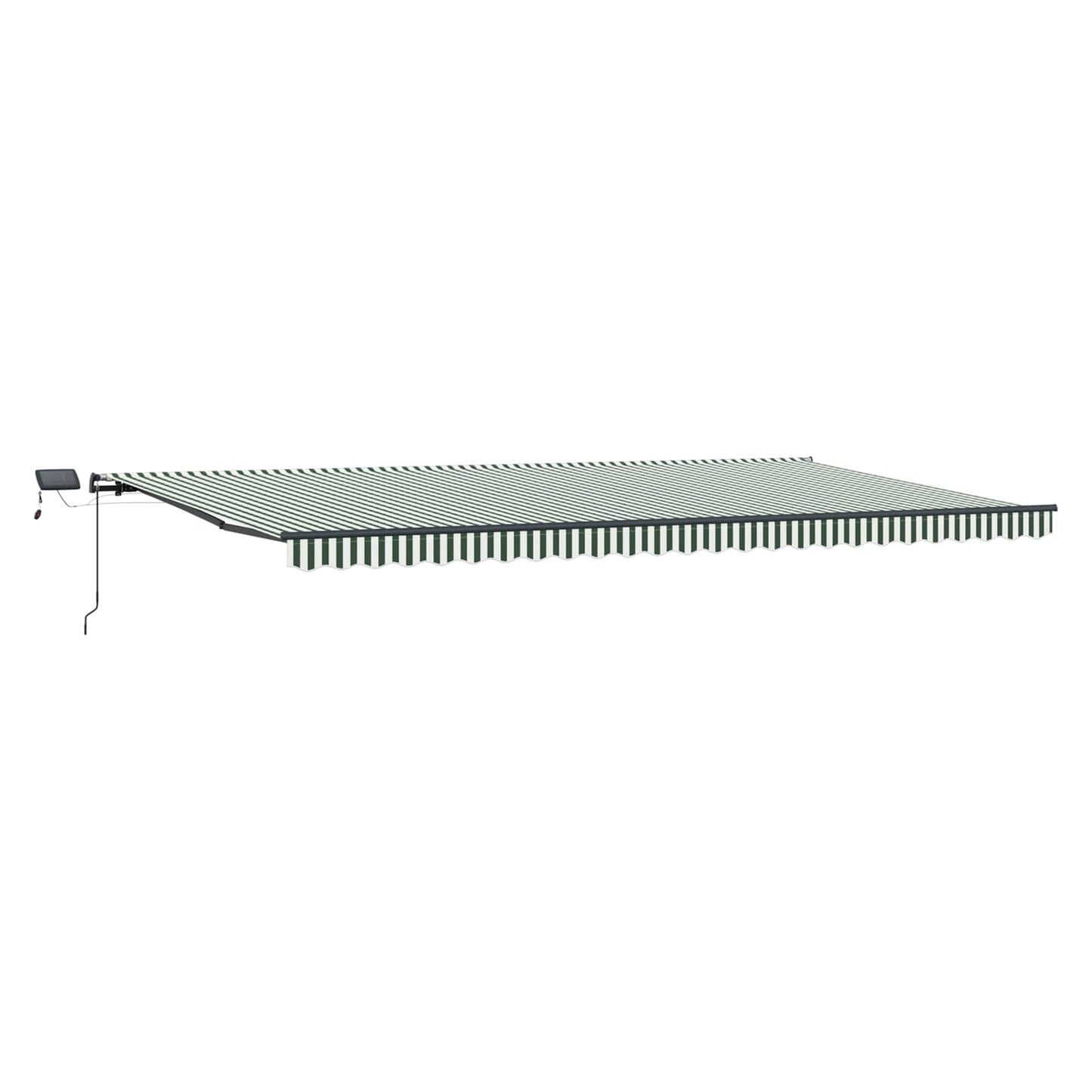 Udtrækkelig markise Grøn og Hvid 600 × 300 cm Stof og aluminium