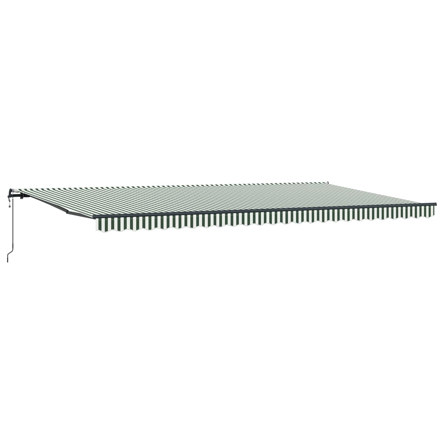 Udtrækkelig markise Grøn og Hvid 600 × 300 cm Stof og aluminium