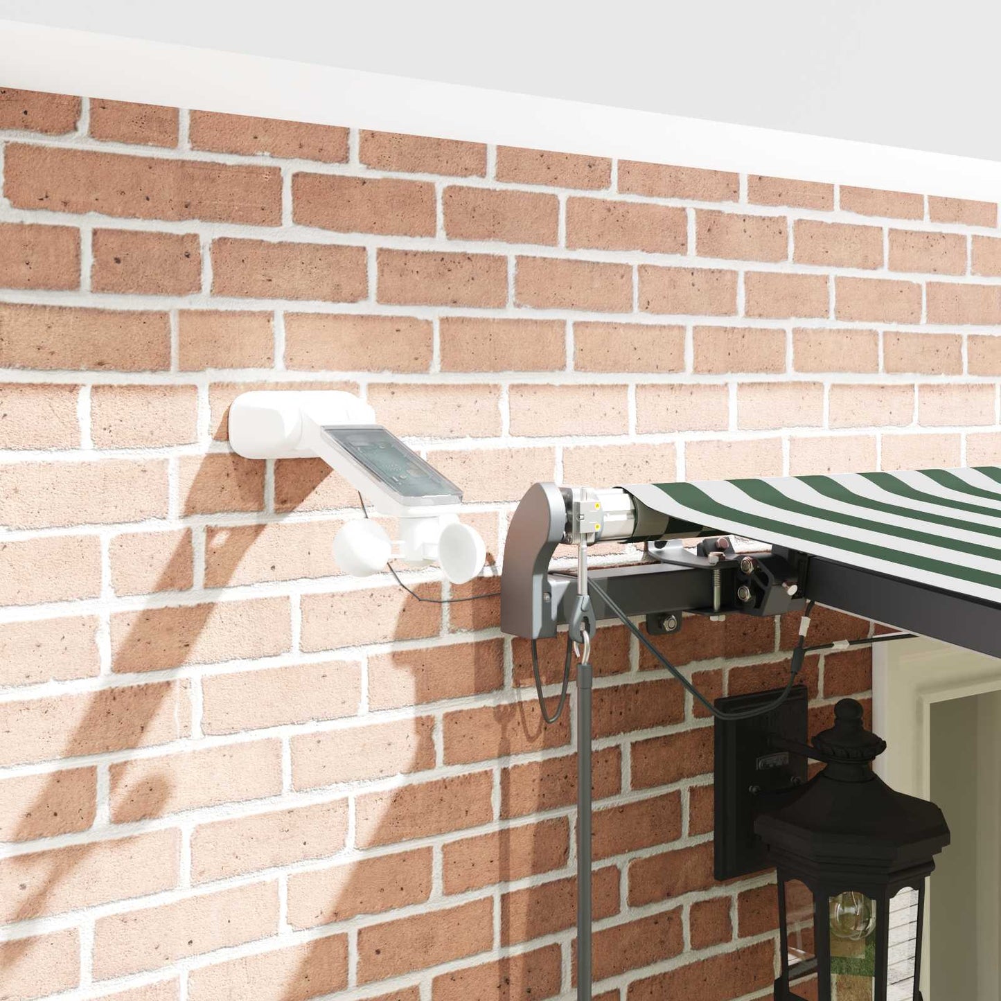Udtrækkelig markise Grøn og Hvid 600 × 300 cm Polyester