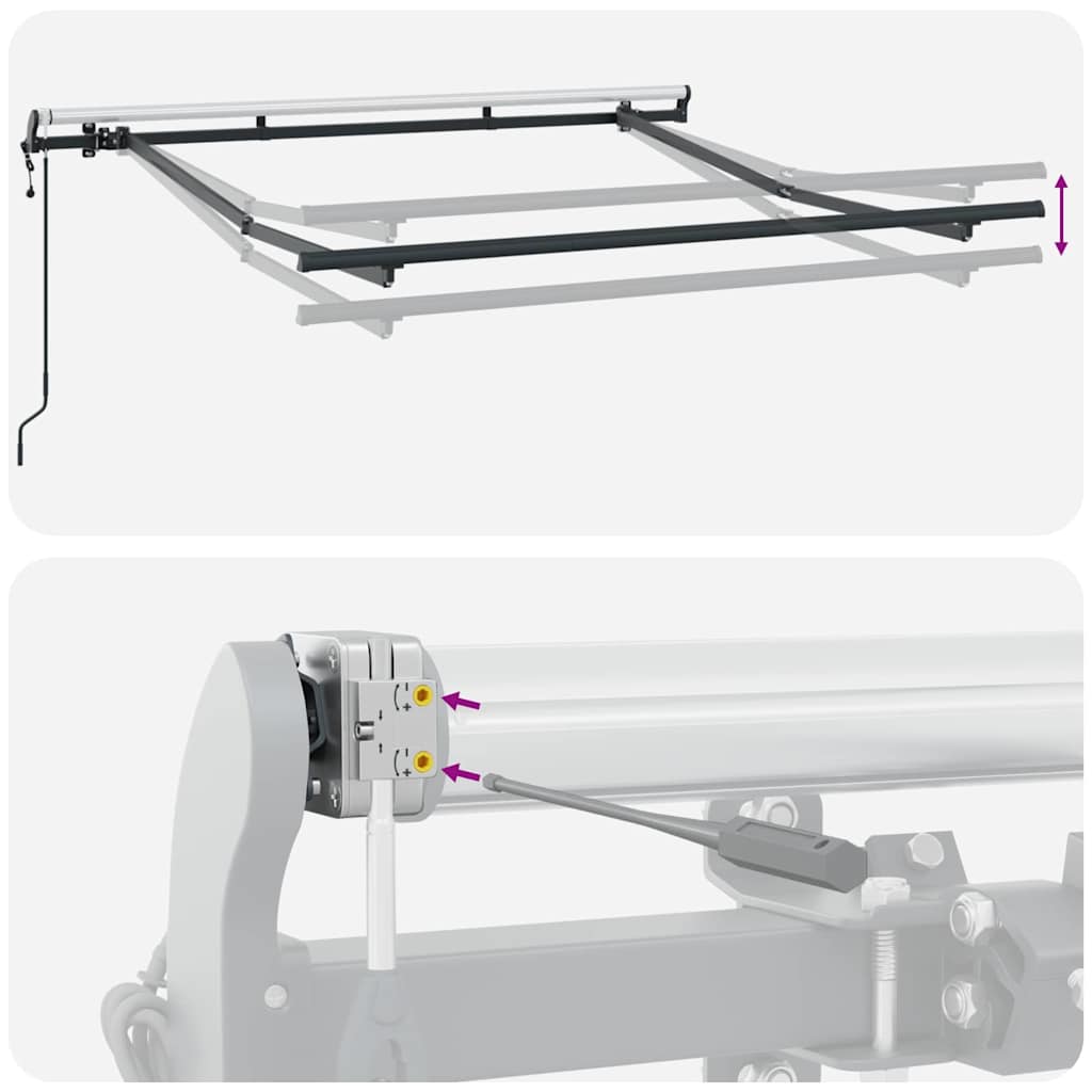 Markiseramme Antracit 2,5 x 2 m Metal