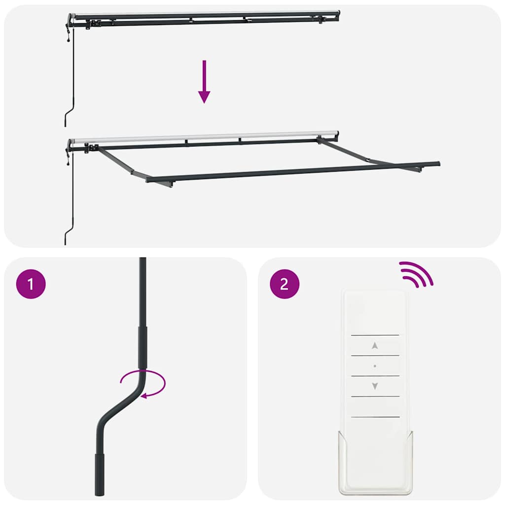 Markiseramme Antracit 3,5 x 2 m Metal