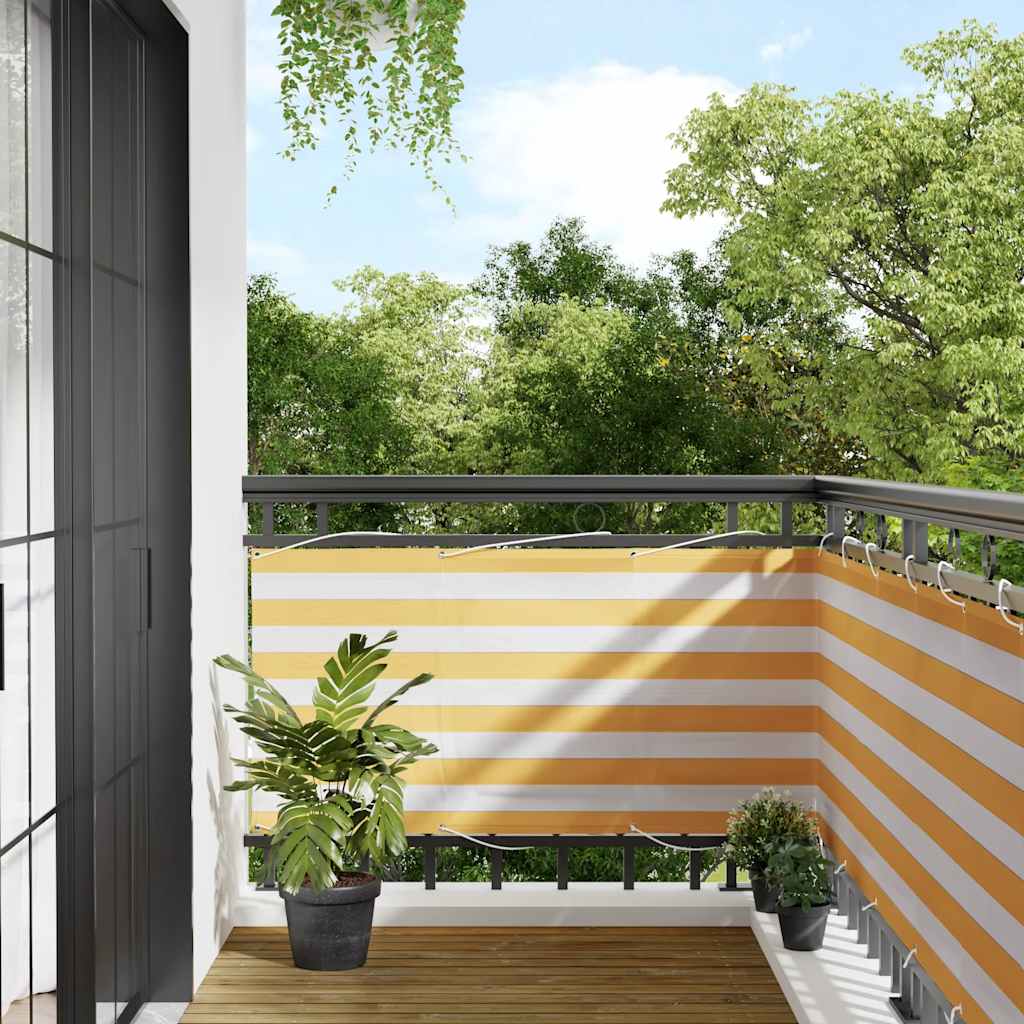 altanafskærmning gul og hvid stribe 75x1000 cm
