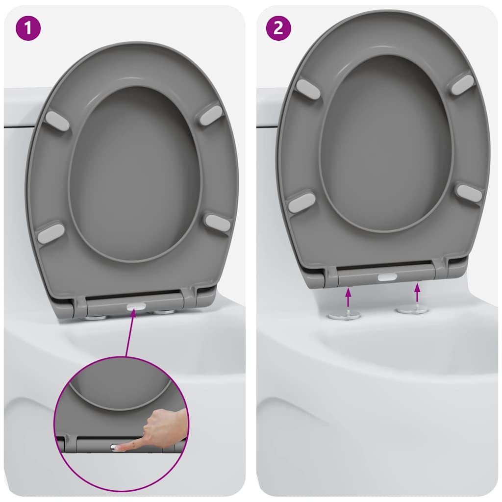 Toilet sæde Grå 47 x 37 x 4 cm Duroplast
