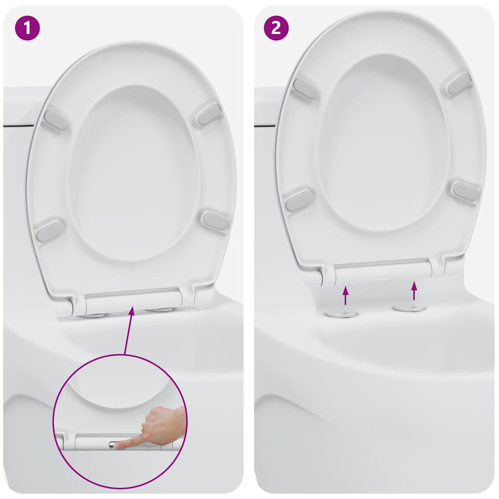 Toilet sæde Hvid 47 x 37 x 4 cm Duroplast