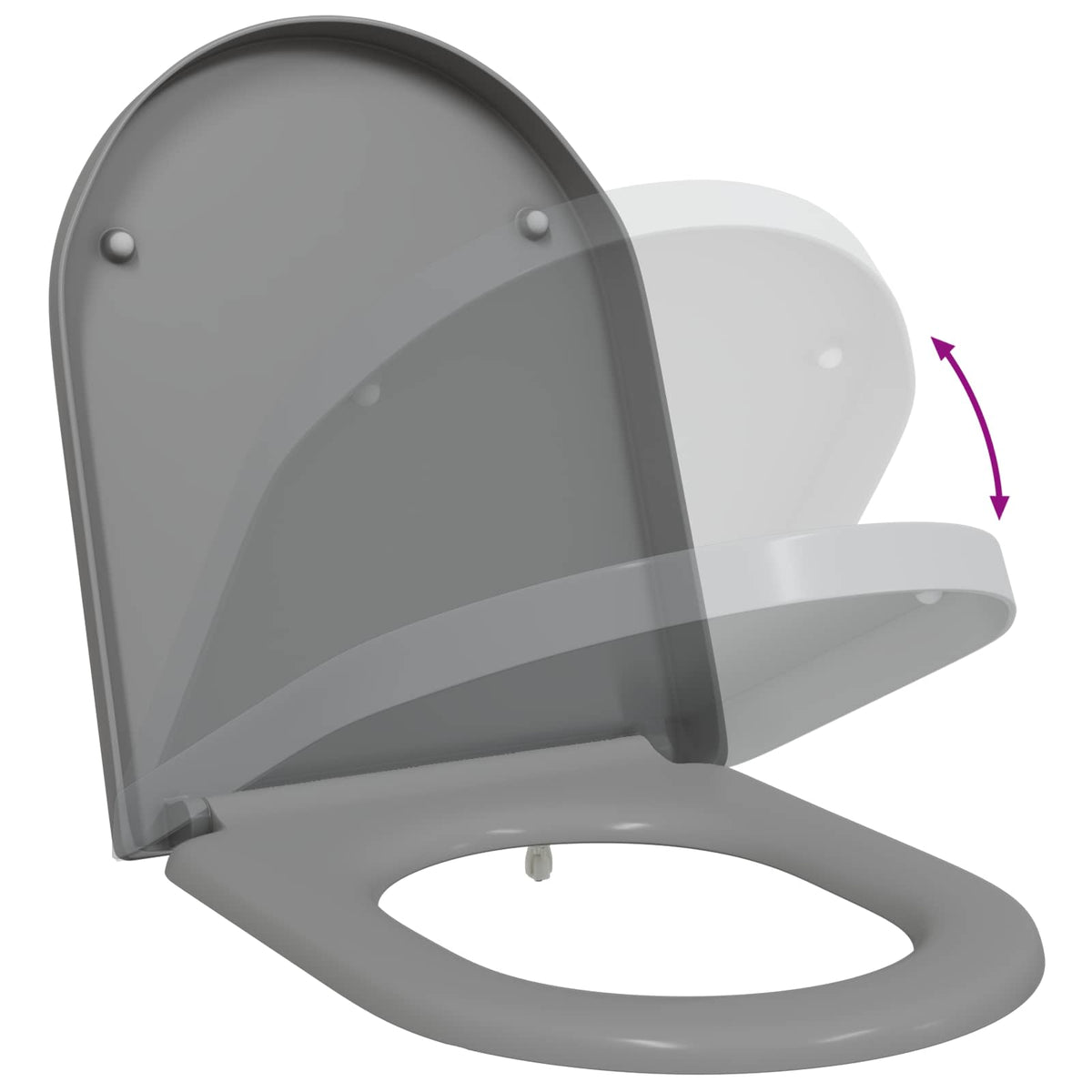 Toilet sæde Grå 49 x 36 x 4 cm Duroplast