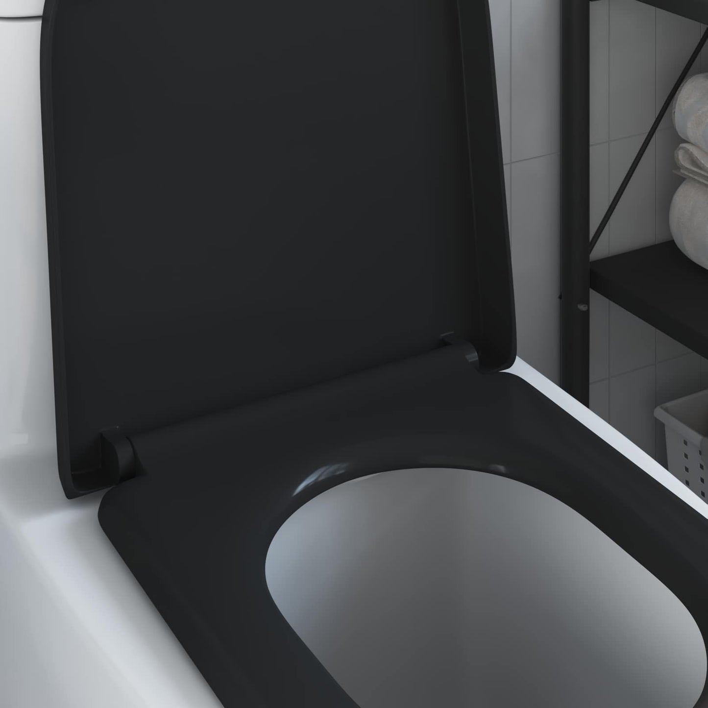 Toilet sæde Sort 49 x 36 x 4 cm Duroplast