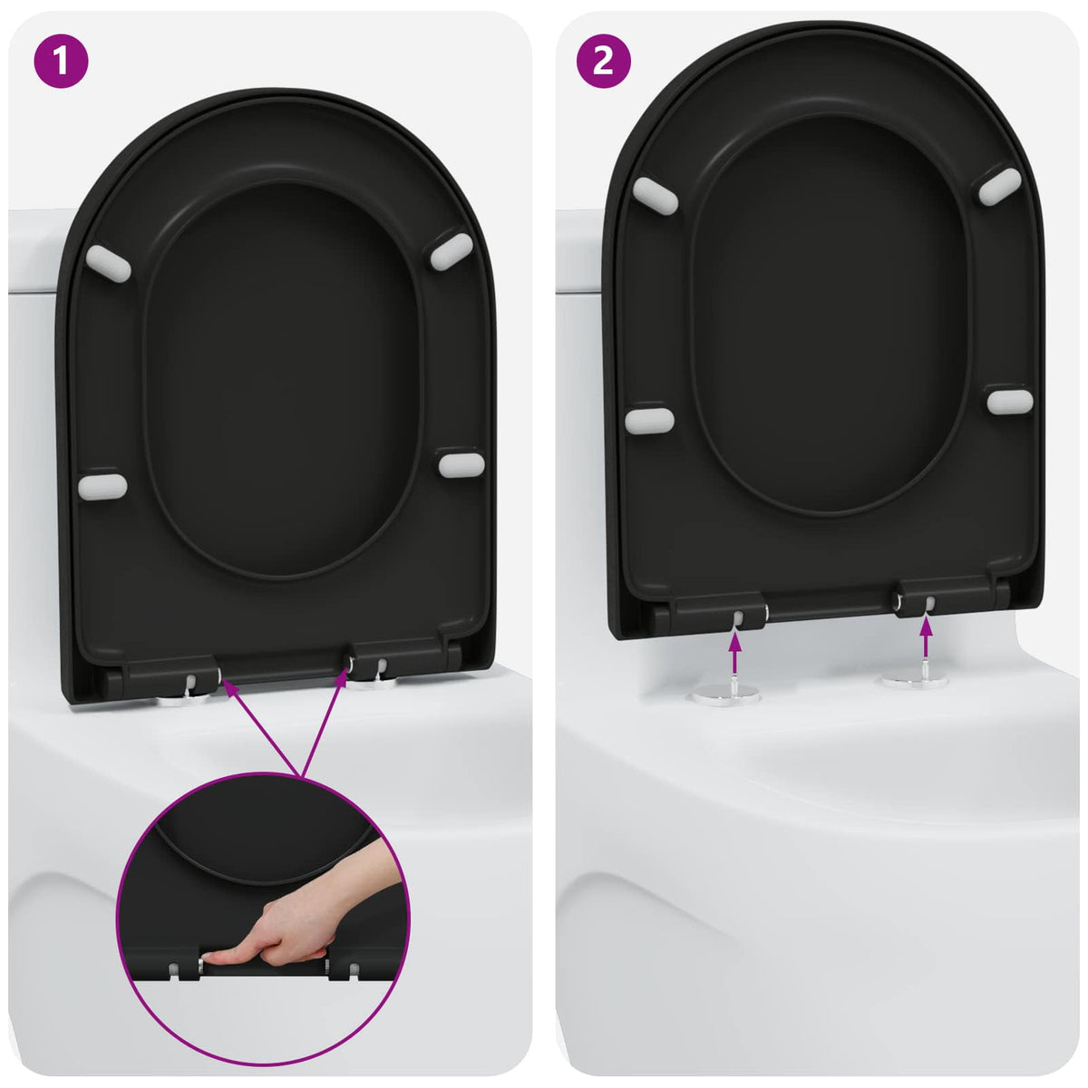 Toilet sæde Sort 49 x 36 x 4 cm Duroplast