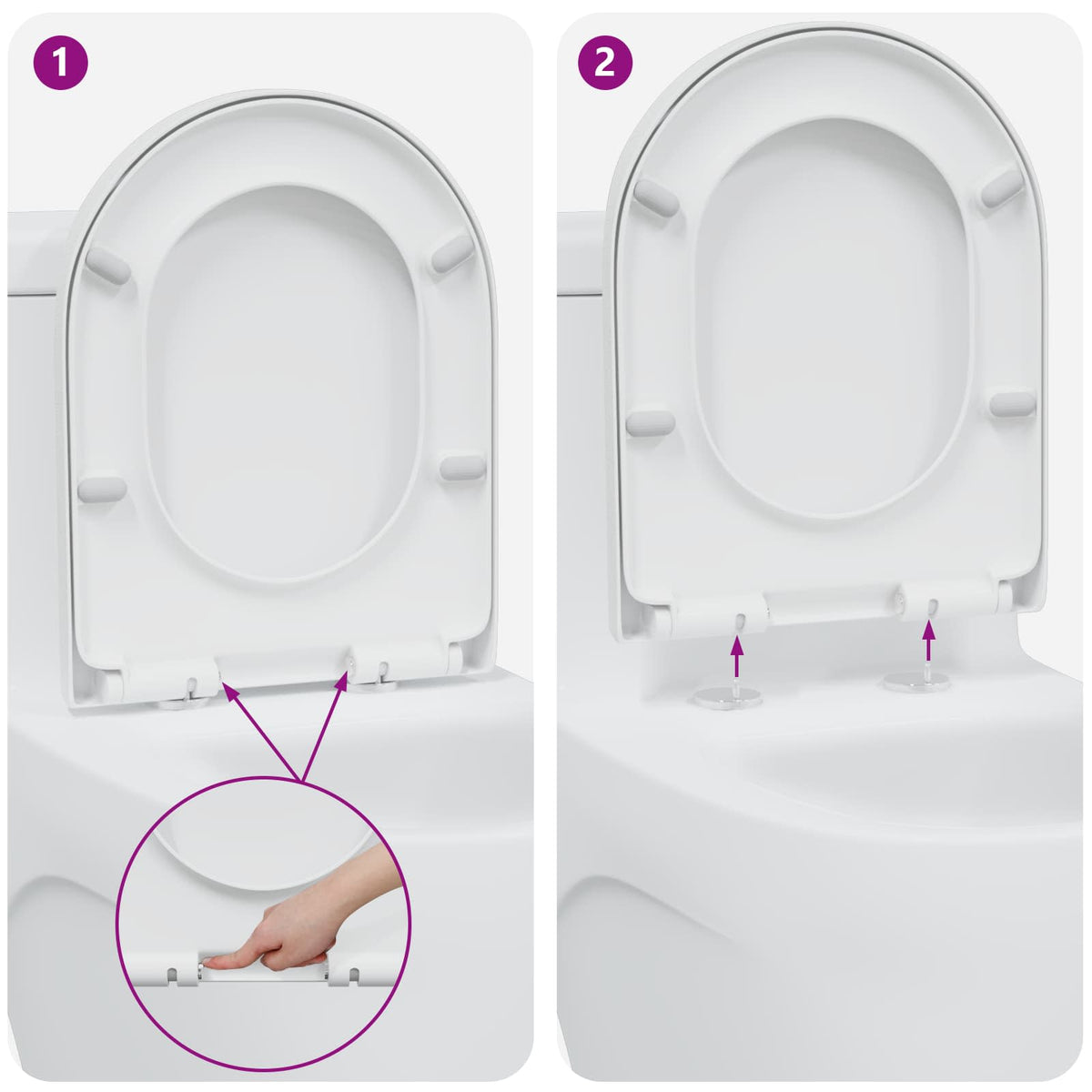 Toilet sæde Hvid 49 x 36 x 4 cm Duroplast