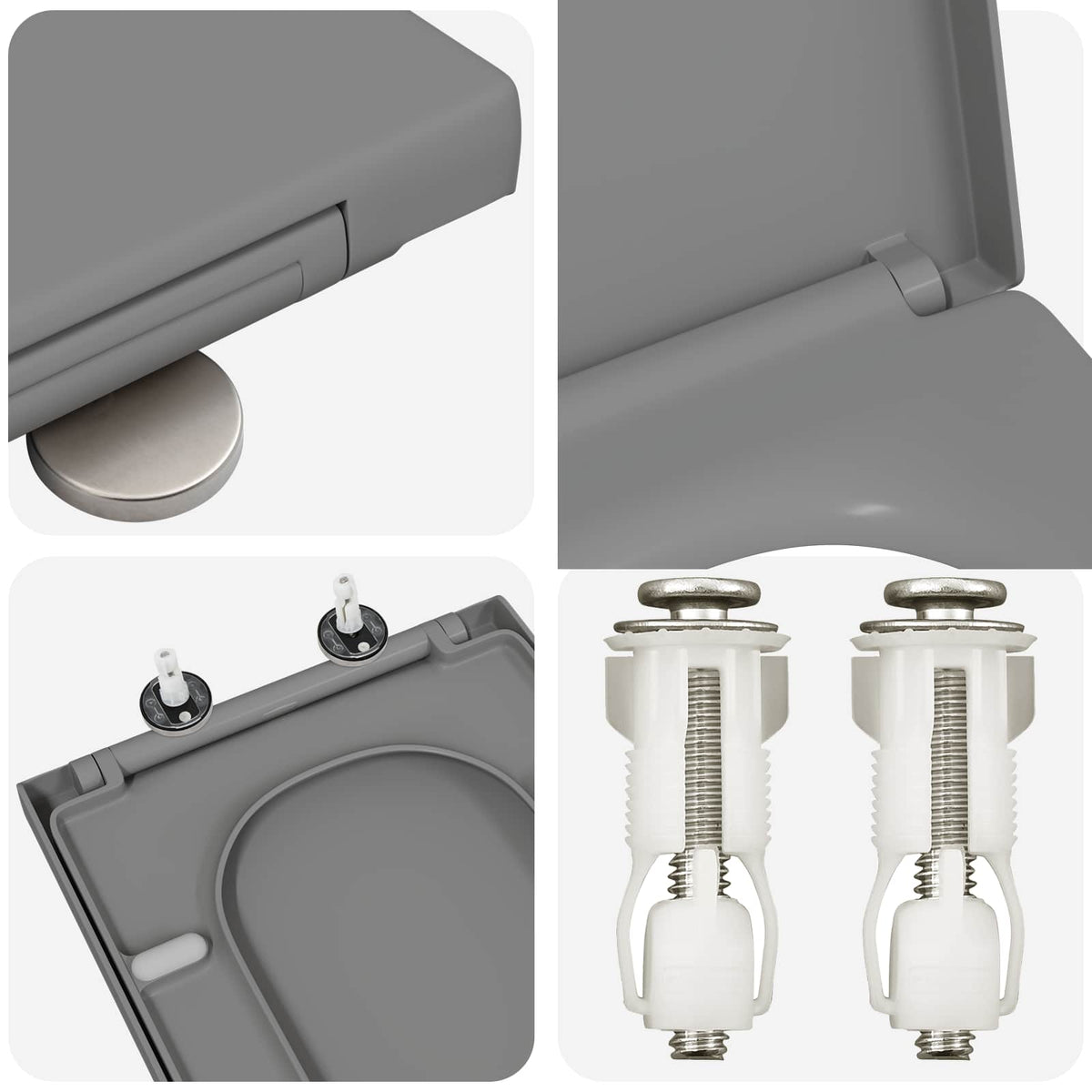 Toilet sæde Grå 47,5 x 35 x 3,6 cm Duroplast