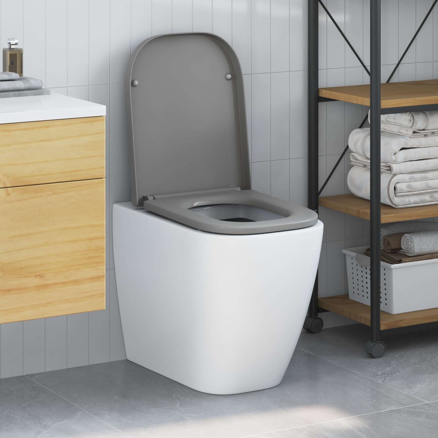 Toilet sæde Grå 47,5 x 35 x 3,6 cm Duroplast