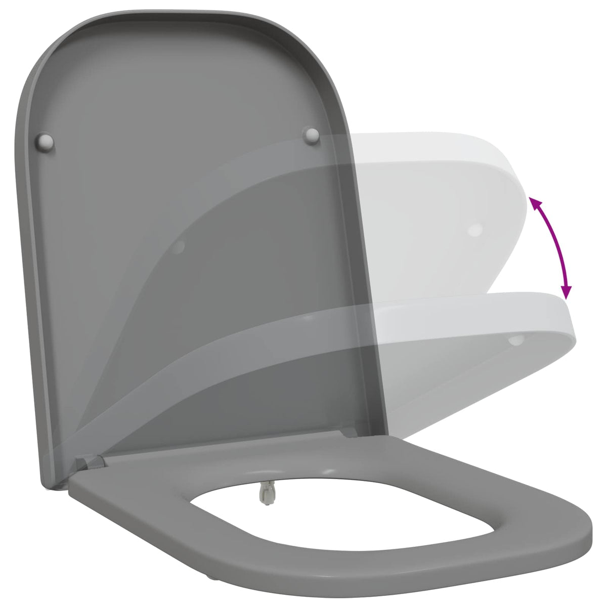 Toilet sæde Grå 47,5 x 35 x 3,6 cm Duroplast