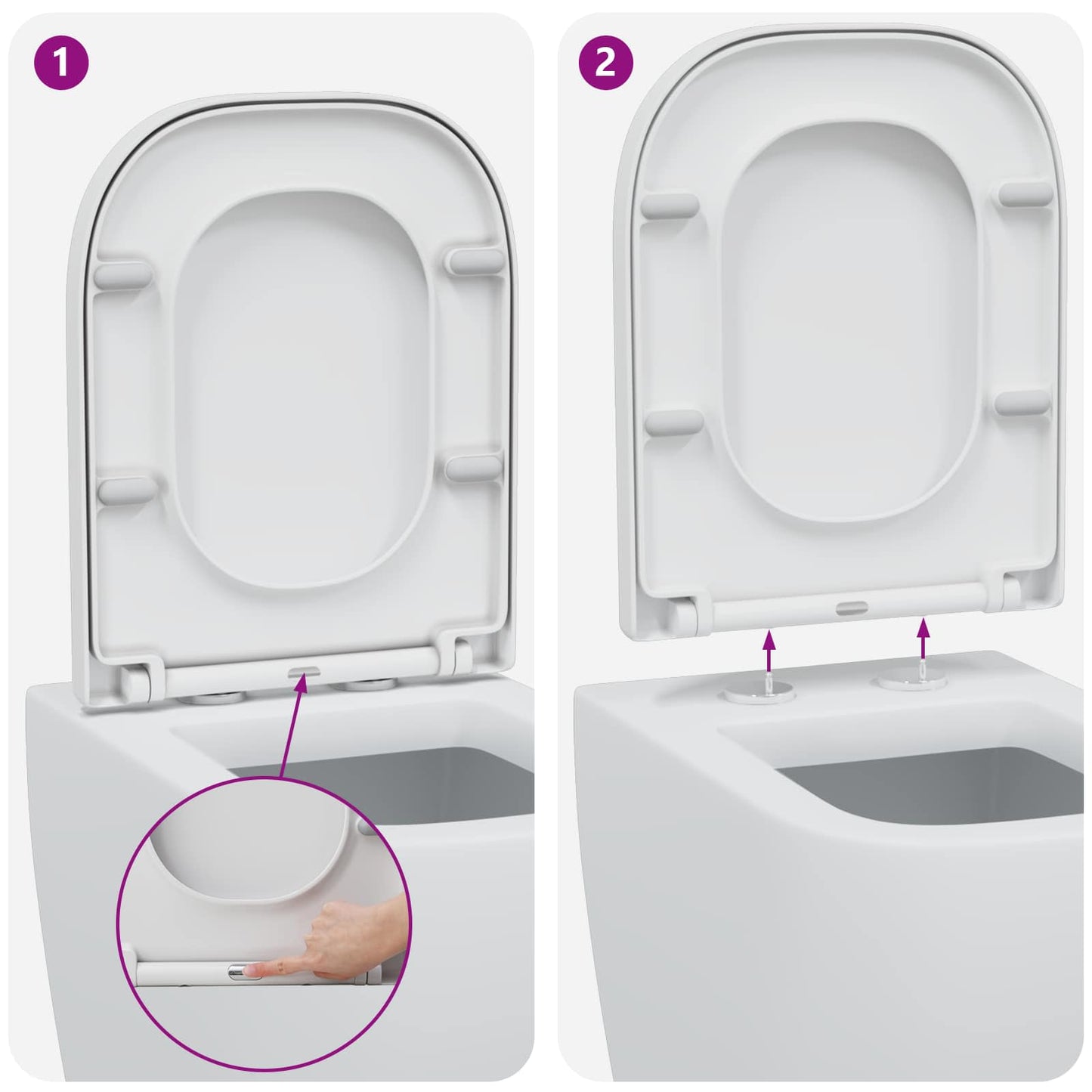 Toilet sæde Hvid 47,5 x 35 x 3,6 cm Duroplast