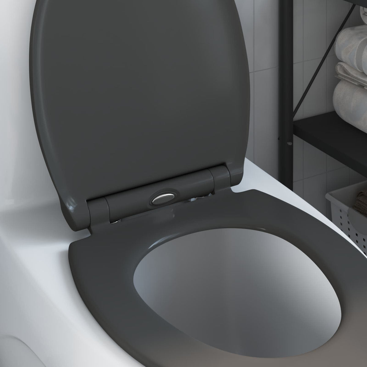 Toilet sæde Antracit 45,5 x 37,5 x 3,8 cm Duroplast