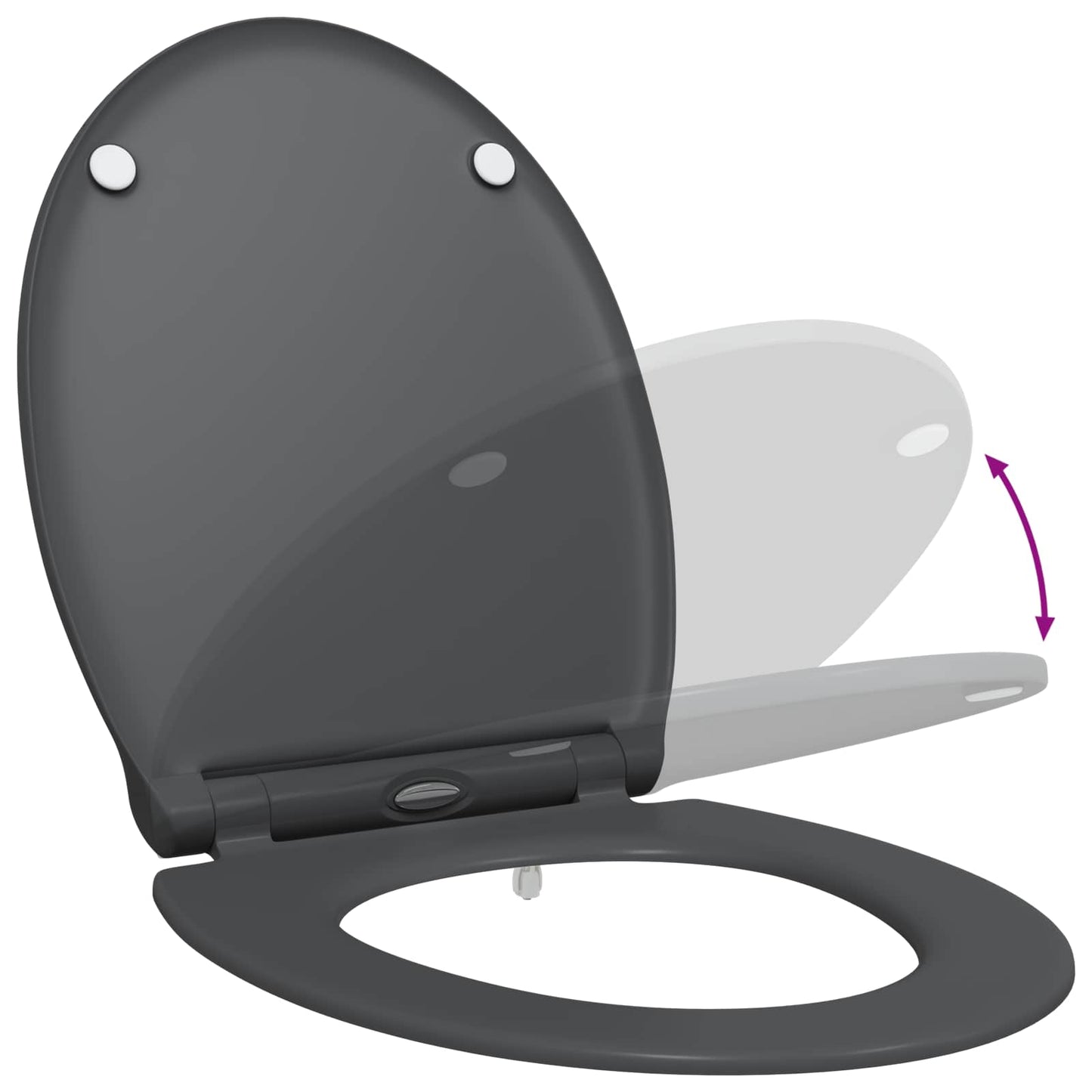 Toilet sæde Antracit 45,5 x 37,5 x 3,8 cm Duroplast