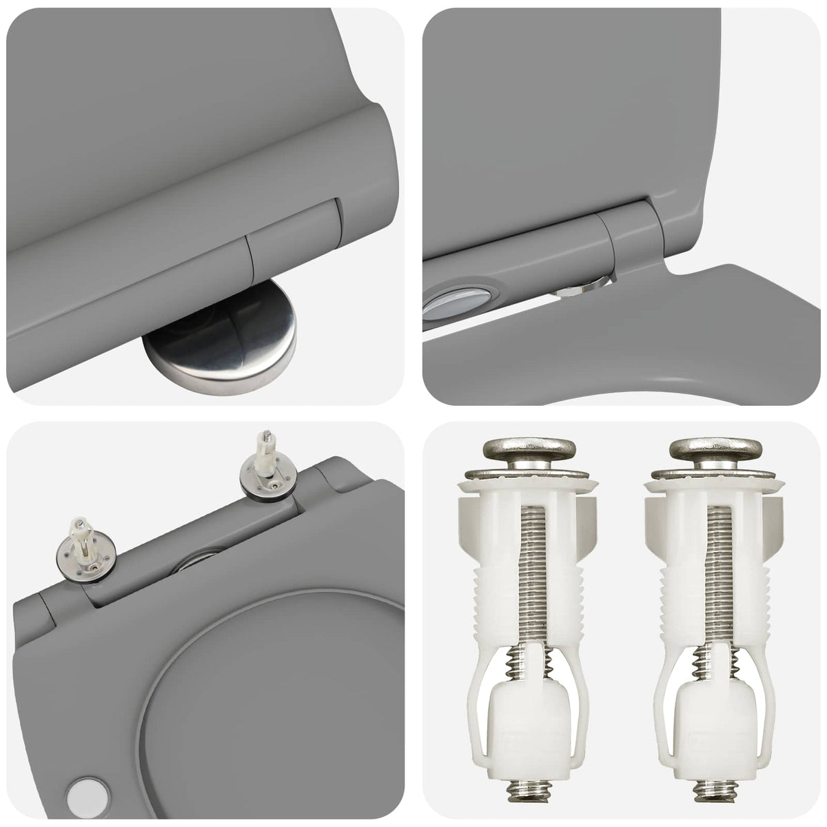 Toilet sæde Grå 45,5 x 37,5 x 3,8 cm Duroplast