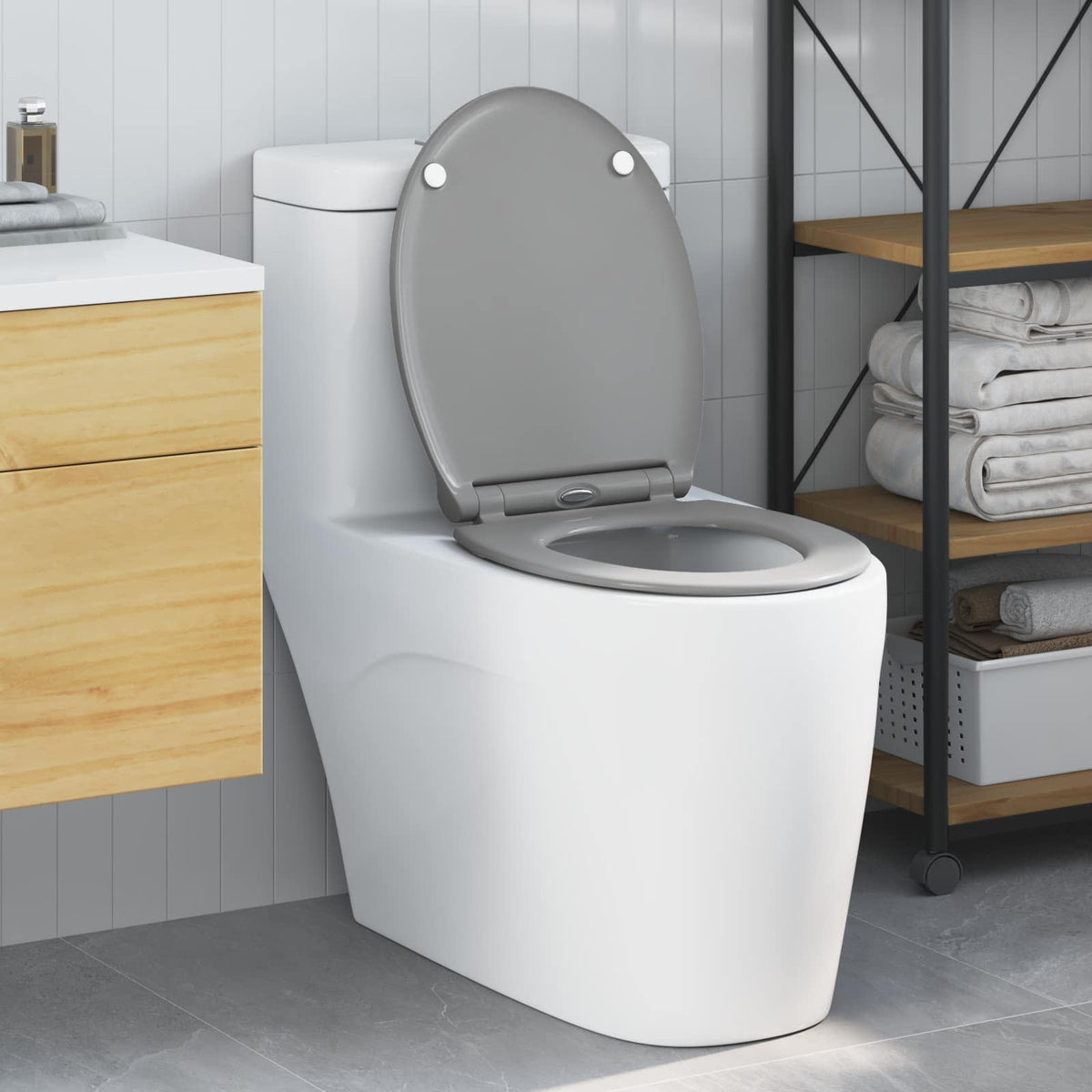 Toilet sæde Grå 45,5 x 37,5 x 3,8 cm Duroplast