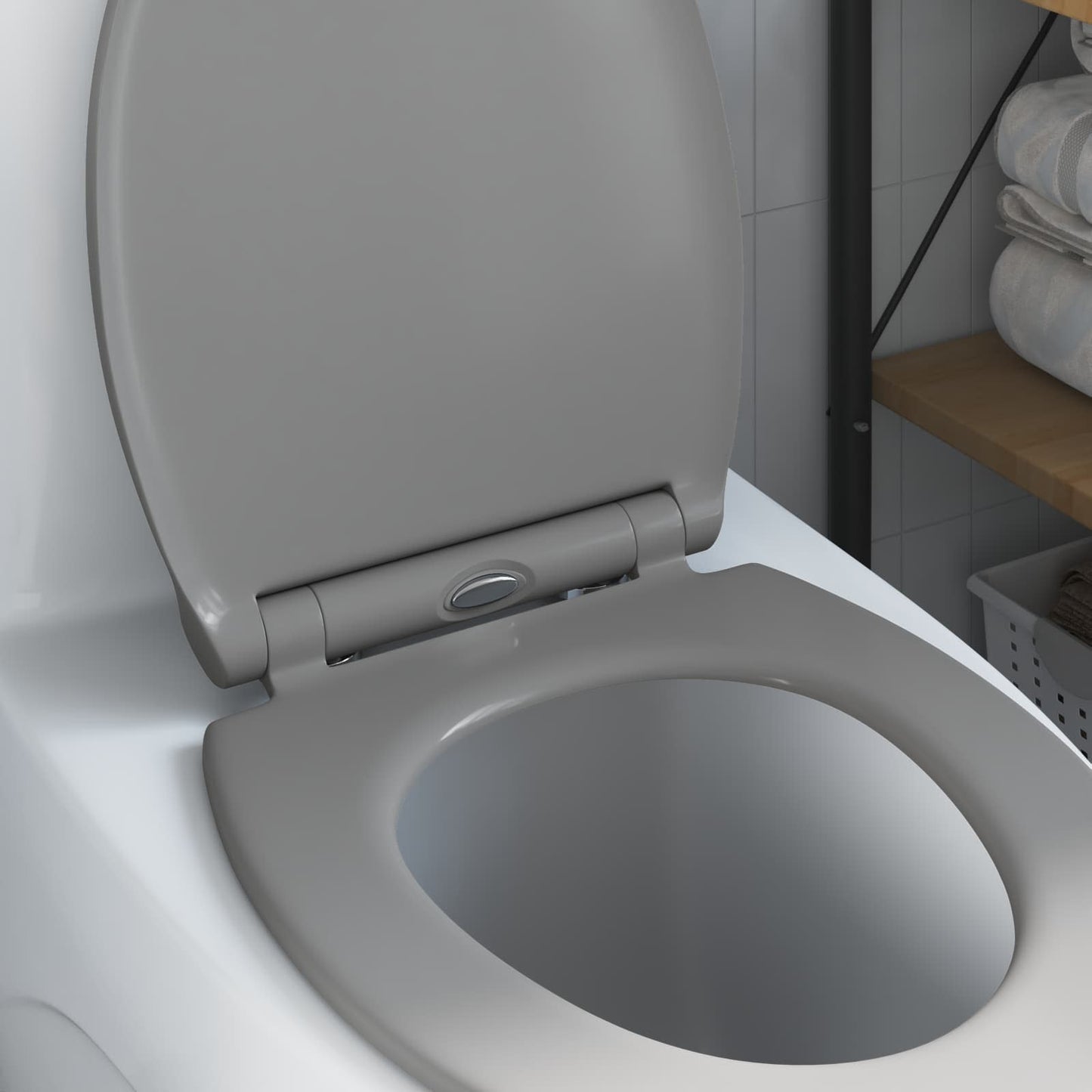 Toilet sæde Grå 45,5 x 37,5 x 3,8 cm Duroplast