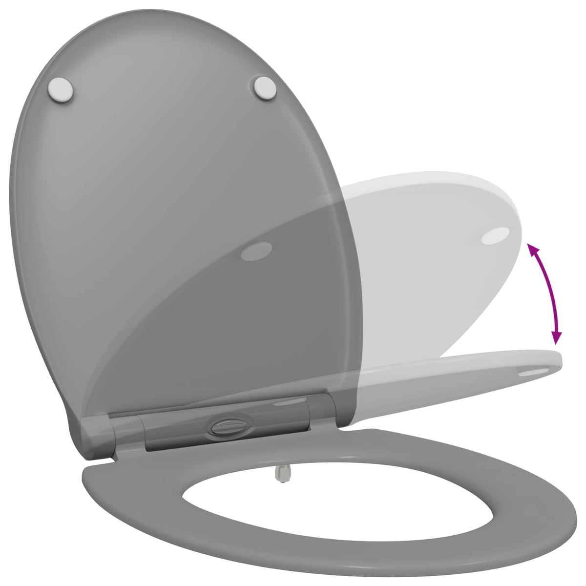 Toilet sæde Grå 45,5 x 37,5 x 3,8 cm Duroplast