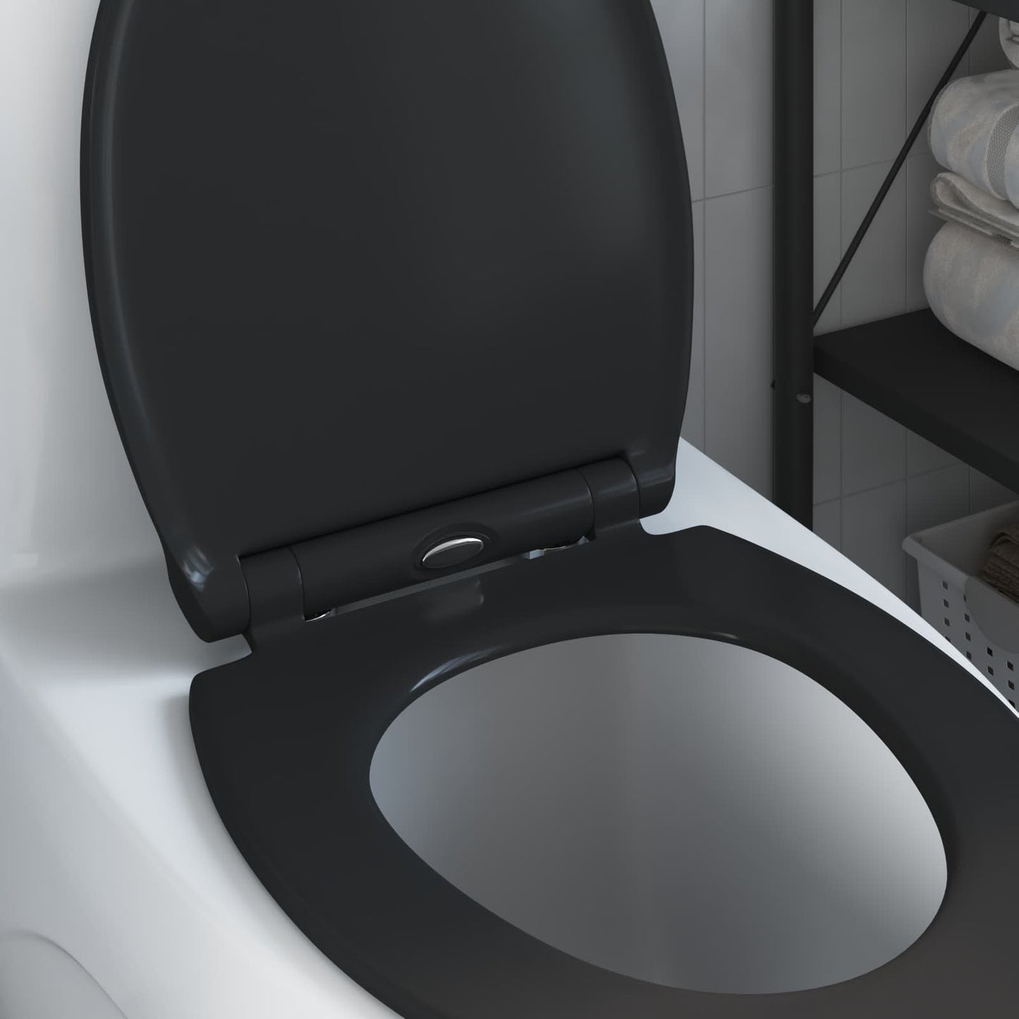 Toilet sæde Sort 45,5 x 37,5 x 3,8 cm Duroplast