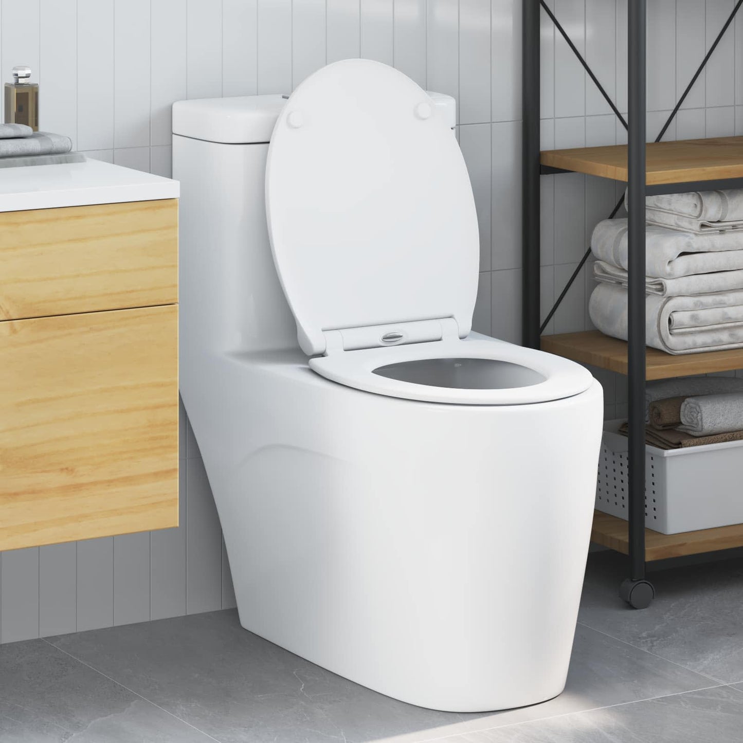 Toilet sæde Hvid 45,5 x 37,5 x 3,8 cm Duroplast