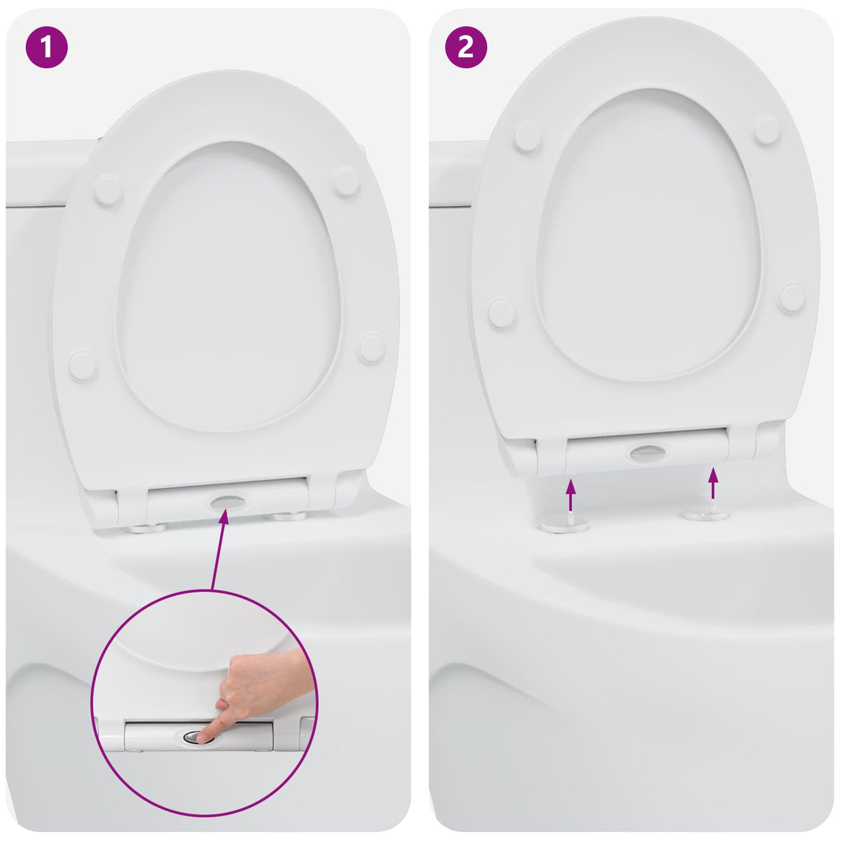 Toilet sæde Hvid 45,5 x 37,5 x 3,8 cm Duroplast