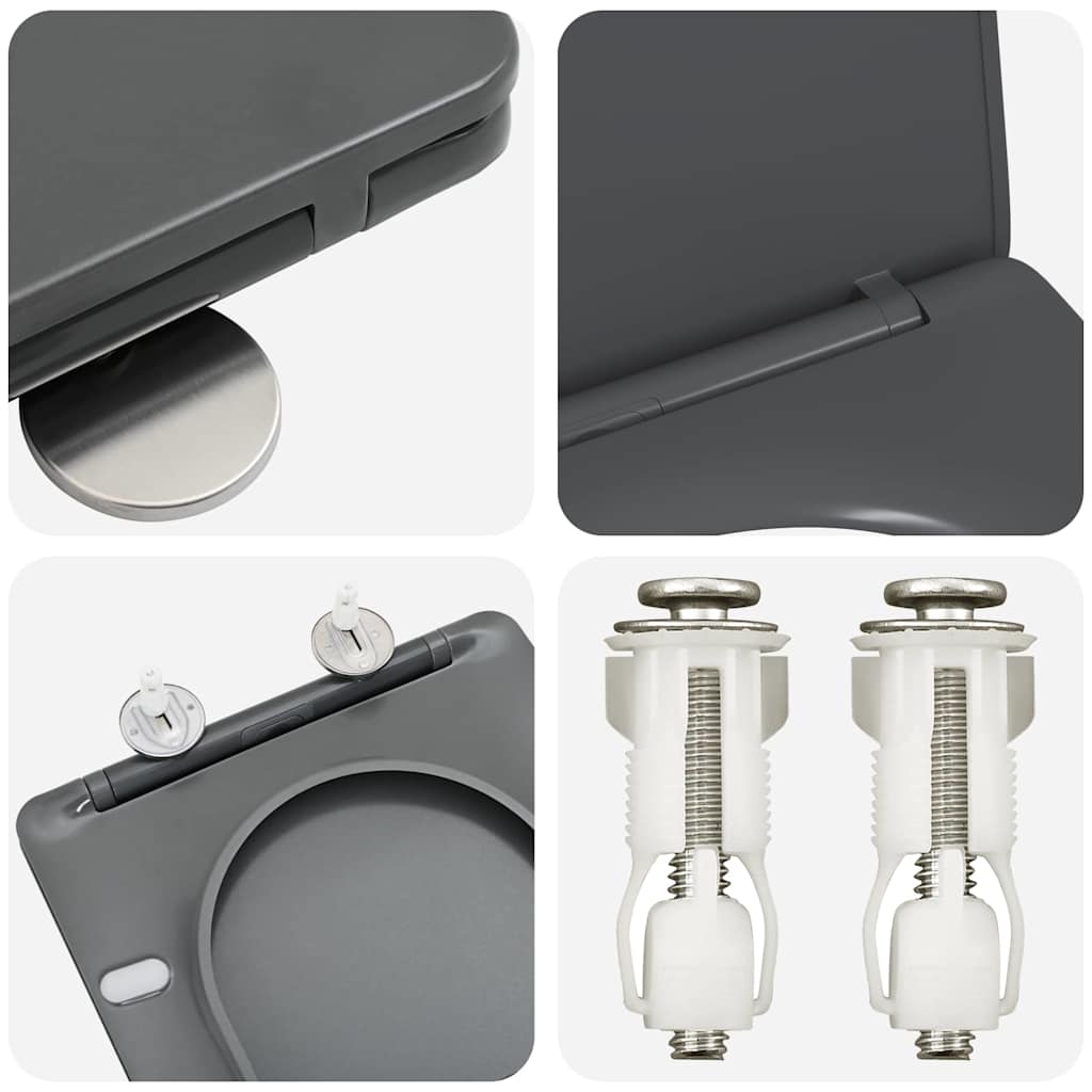 Toilet sæde Antracit 47 x 36 x 3,4 cm Duroplast