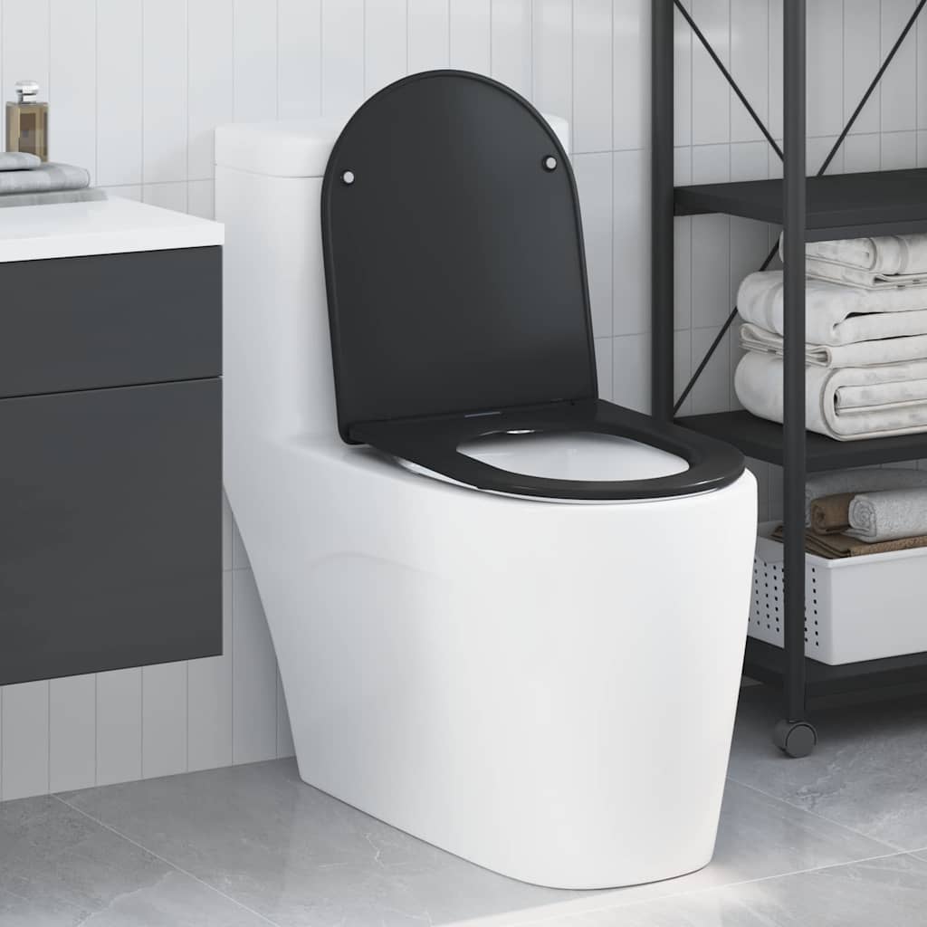 Toilet sæde Sort 47 x 36 x 3,4 cm Duroplast