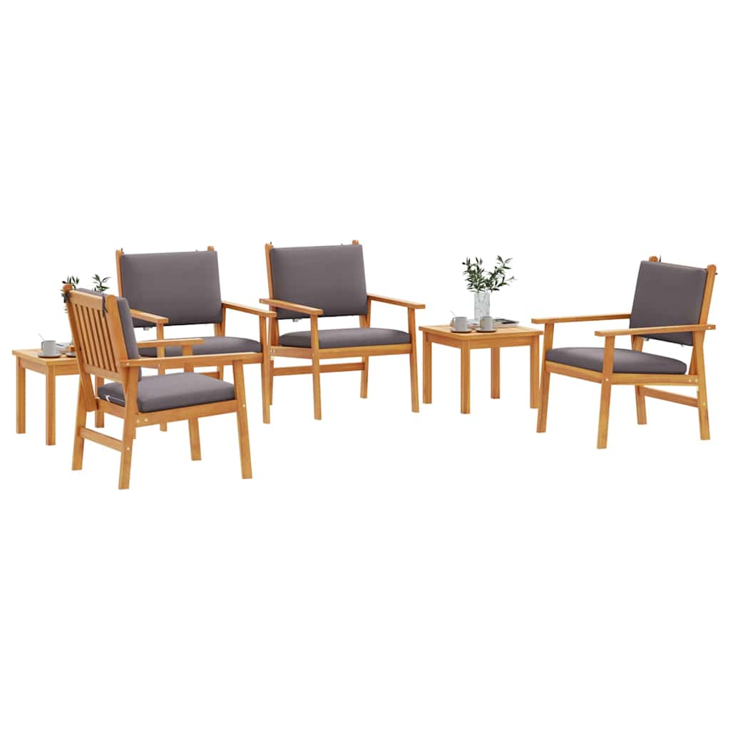 Havesofa Sæt 6 stk. 6-Antal sæder Brun Massivt Akacietræ