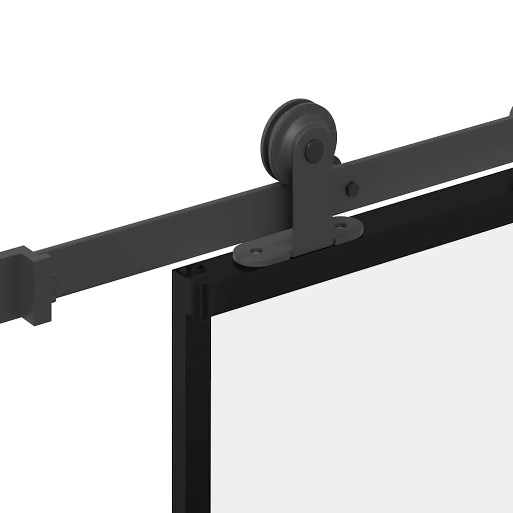 skydedør med hardwaresæt 90x205 cm sikkerhedsglas aluminium