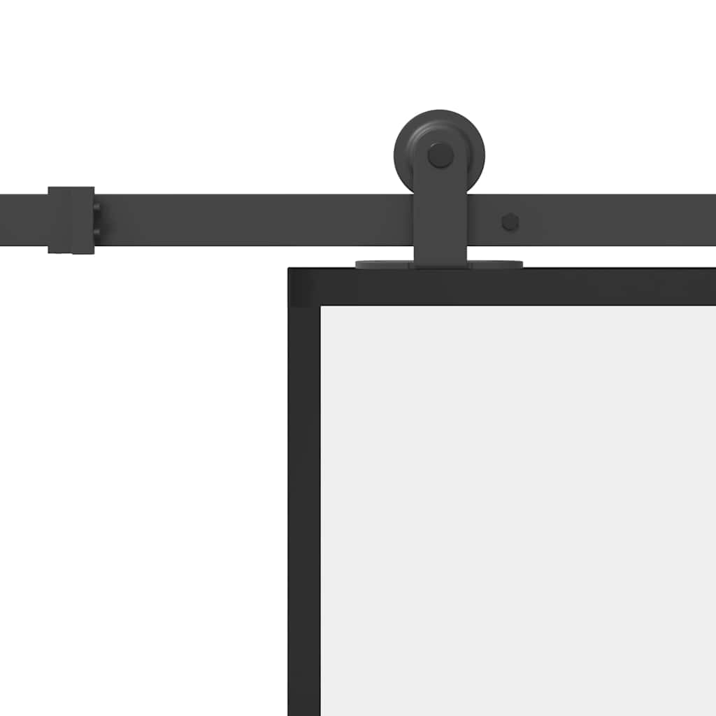 skydedør med hardwaresæt 90x205 cm sikkerhedsglas aluminium