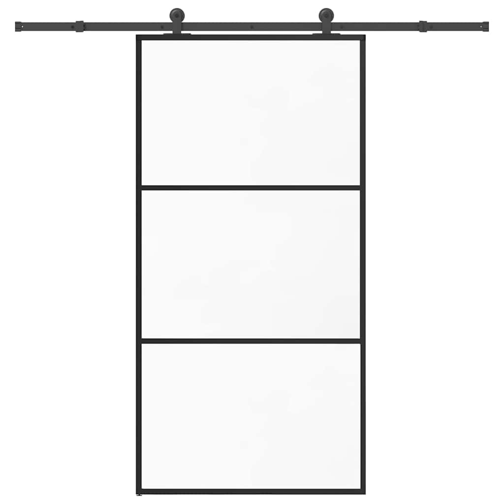skydedør m. monteringssæt 102x205cm sikkerhedsglas og aluminium