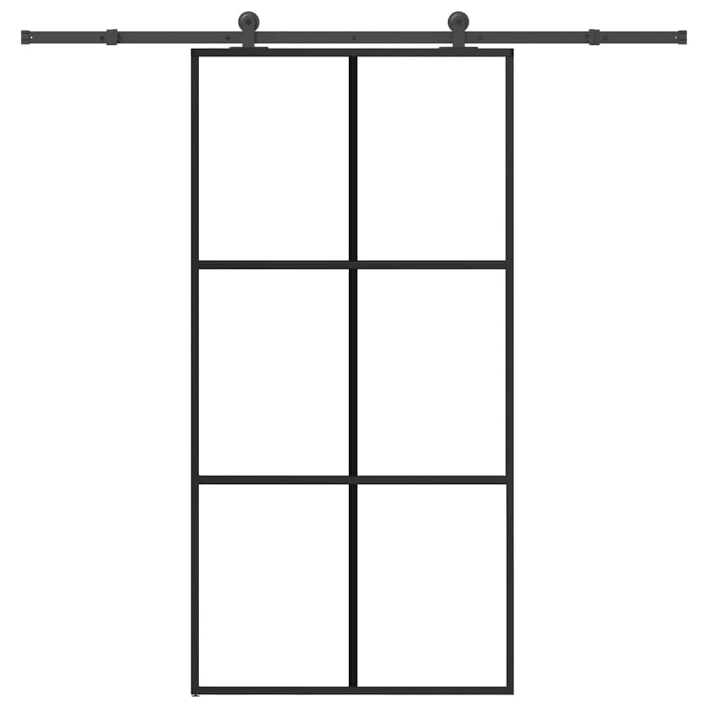 skydedør m. monteringssæt 102x205cm sikkerhedsglas og aluminium