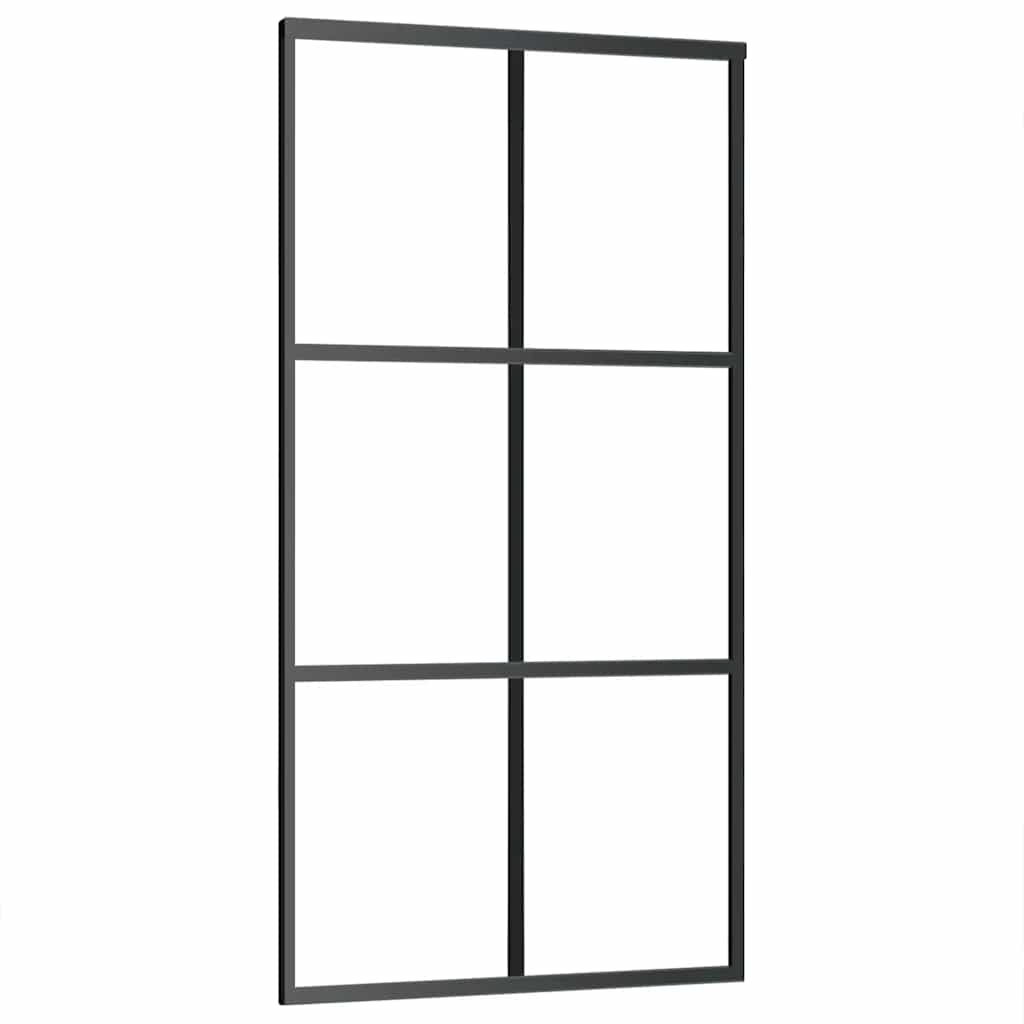skydedør m. monteringssæt 102x205cm sikkerhedsglas og aluminium