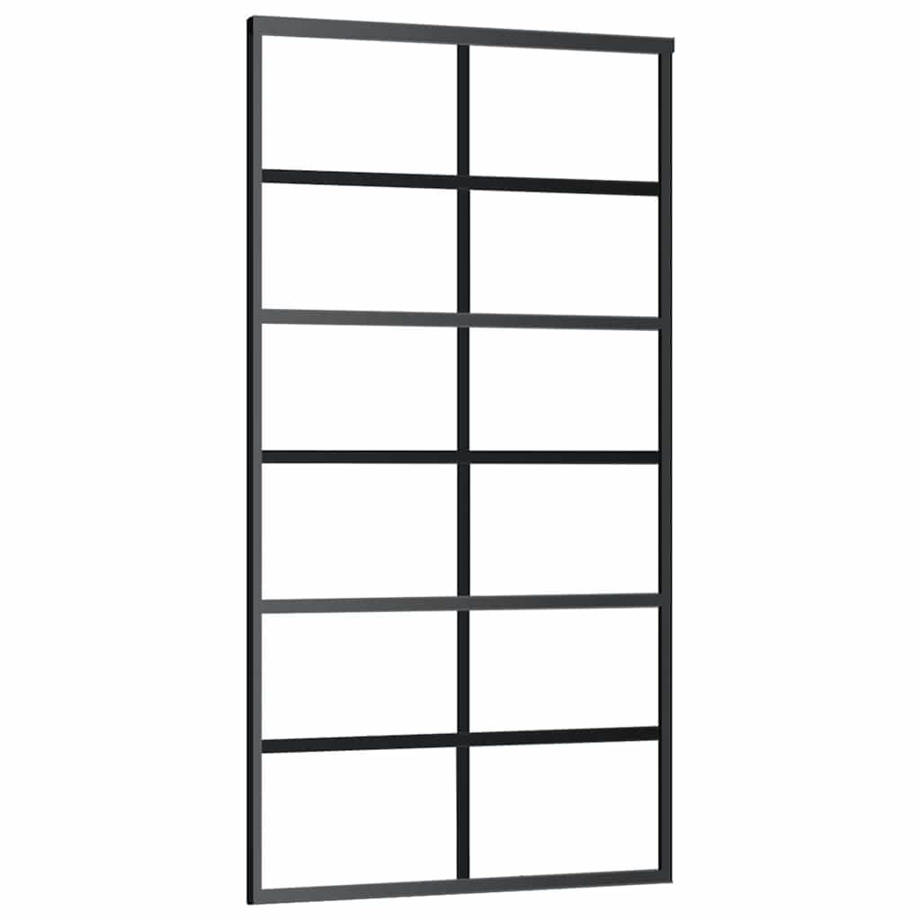 skydedør m. monteringssæt 102x205cm sikkerhedsglas og aluminium
