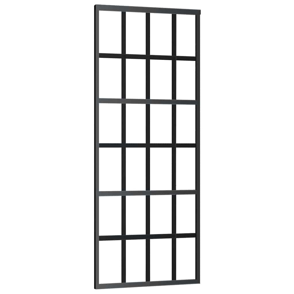 skydedør med hardwaresæt 76x205 cm sikkerhedsglas aluminium