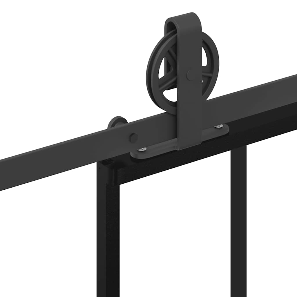 skydedør med hardwaresæt 90x205 cm sikkerhedsglas aluminium