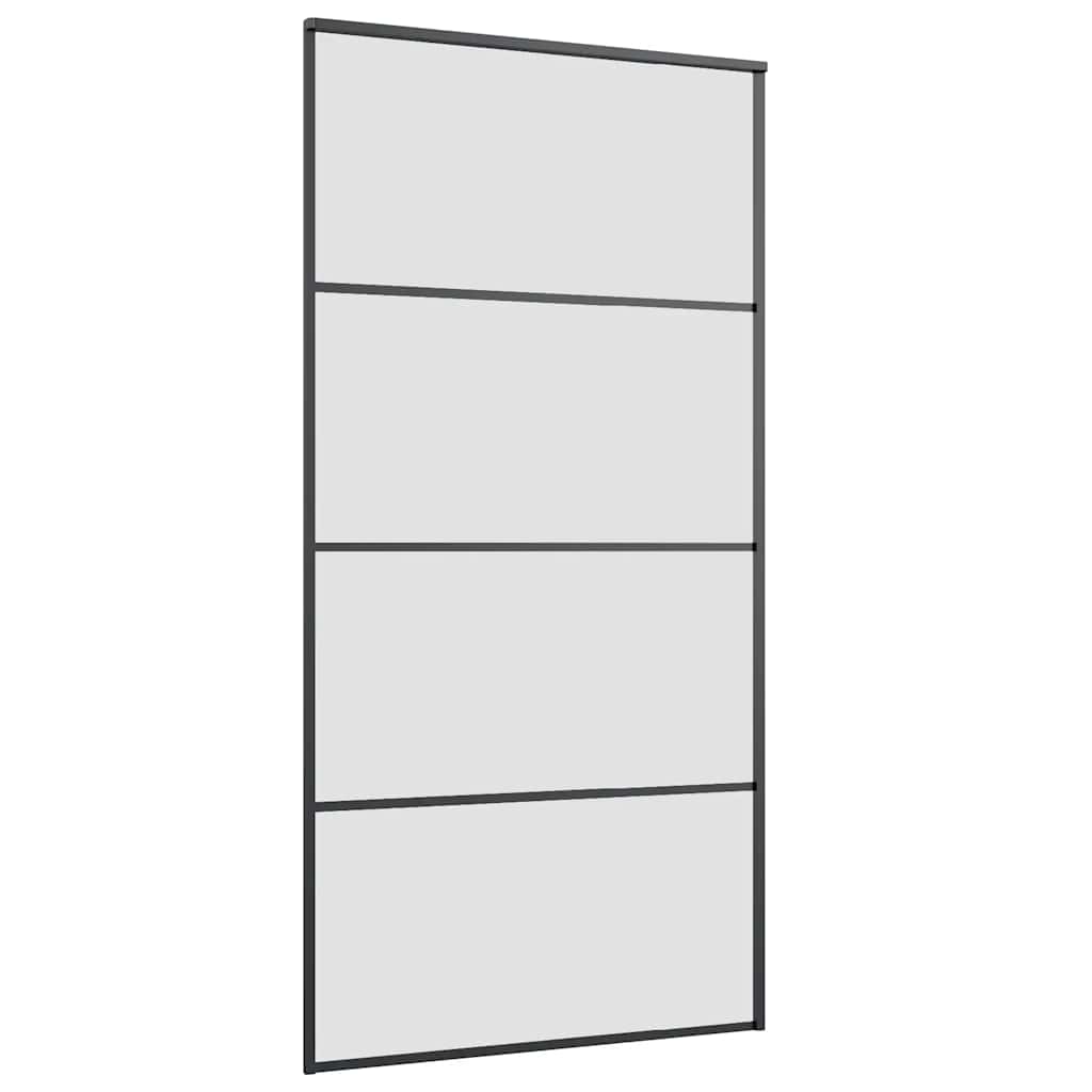 skydedør med hardwaresæt 102,5x205 cm sikkerhedsglas aluminium