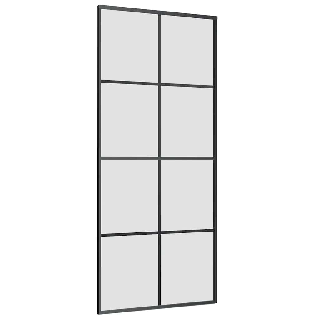 skydedør med hardwaresæt 90x205 cm sikkerhedsglas aluminium