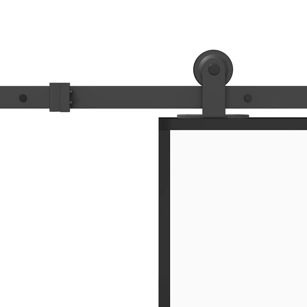 skydedør med hardwaresæt 90x205 cm sikkerhedsglas aluminium