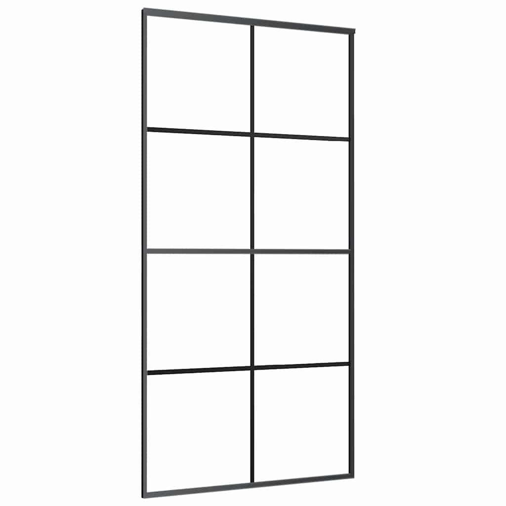 skydedør med hardwaresæt 102,5x205 cm sikkerhedsglas aluminium