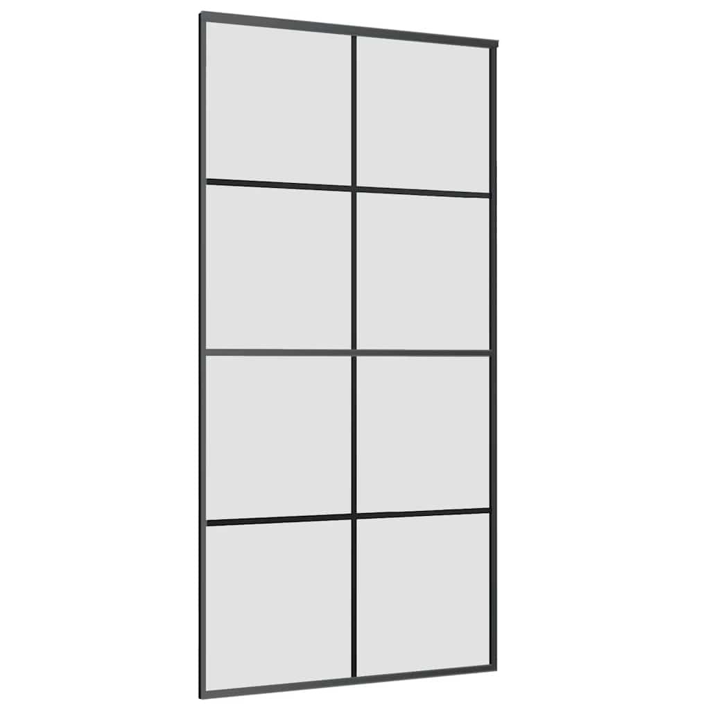 skydedør med hardwaresæt 102,5x205 cm sikkerhedsglas aluminium