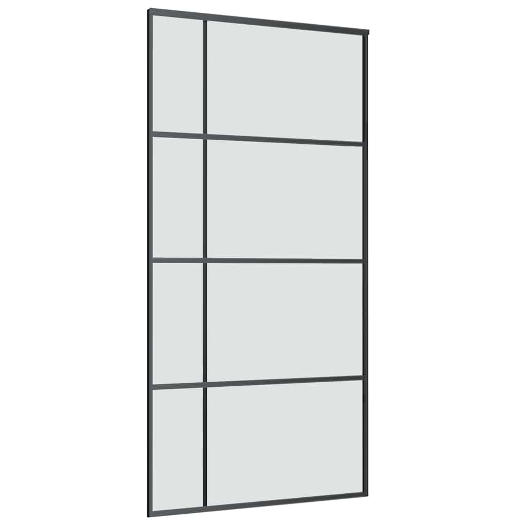 skydedør med hardwaresæt 102,5x205 cm sikkerhedsglas aluminium